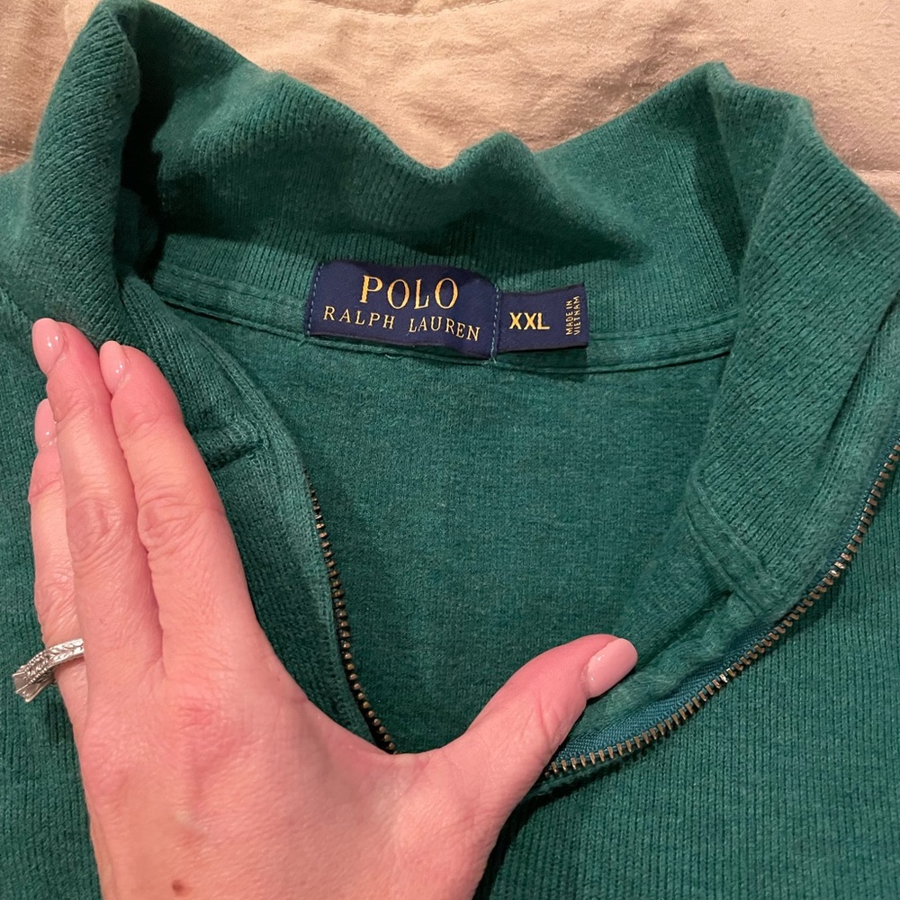 Polo Ralph Lauren 1/4 Zip Sweater Pullover Men's Sz XX Large HUNTER GREEN